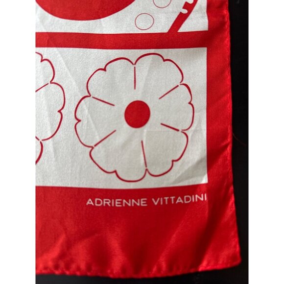Adrienne Vittadini Red & White Floral Paisley Silk Scarf For Women - Picture 2 of 3